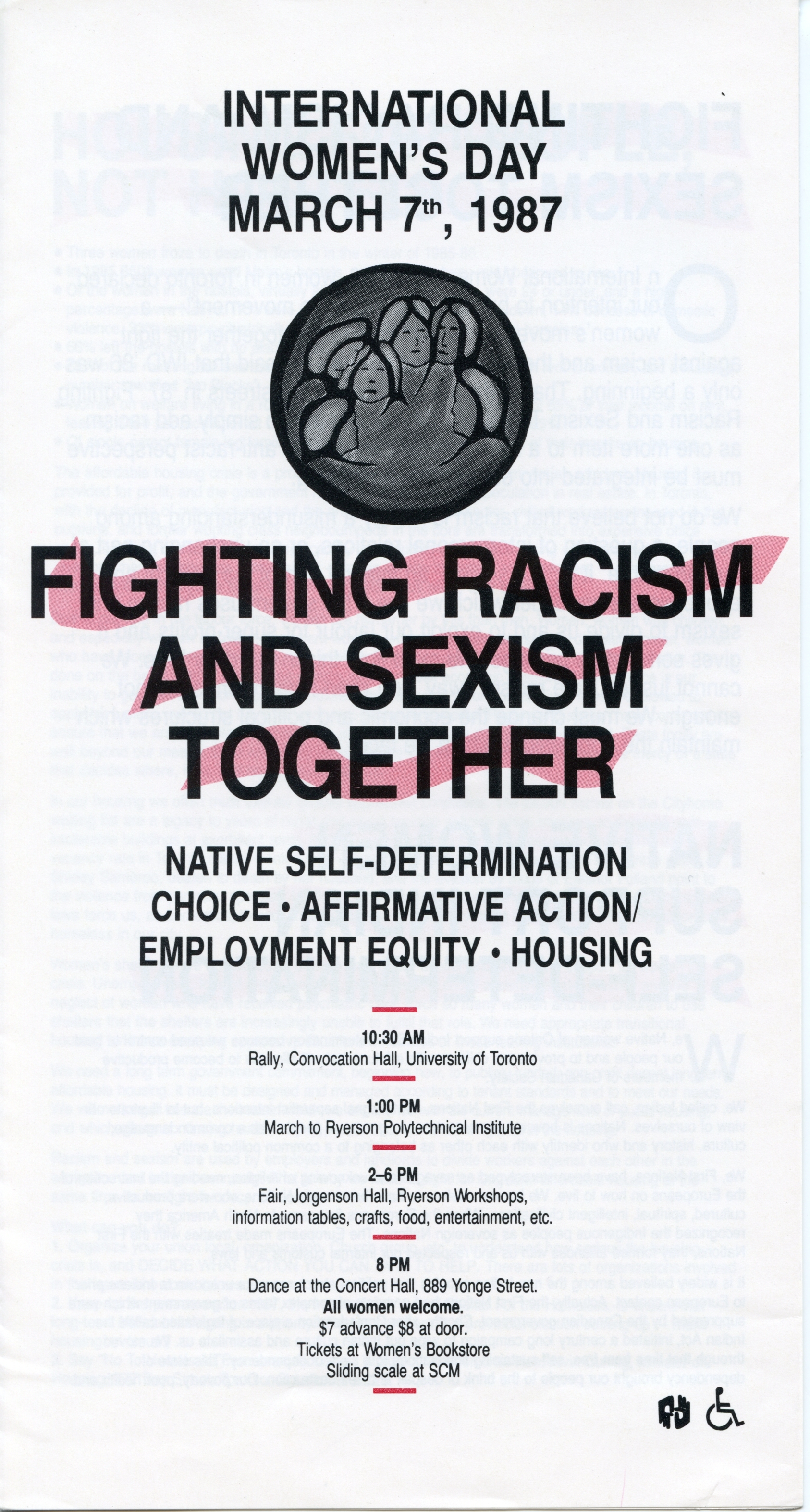 International Women s Day Poster Toronto 1987 Rise Up 