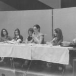 The 1976 National Association of Women and the Law conference marked the start of the United Nations Decade of Women. This panel includes speakers Evelyn Gigantes, Lynne Kaye, Laurell Ritchie, Cathy Morrison,and Helen Levine. The conference was likely the first national conference for NAWL.