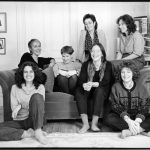 This photo of the members of Montreal Health Press appeared on the back cover of the French language handbook "Le Contrôle des Naissances" in 1986. Credit Judith Lermer Crawley.