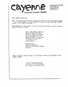 thumbnail of Cayenne – Vol. 2 – Fall 1986 – Errata