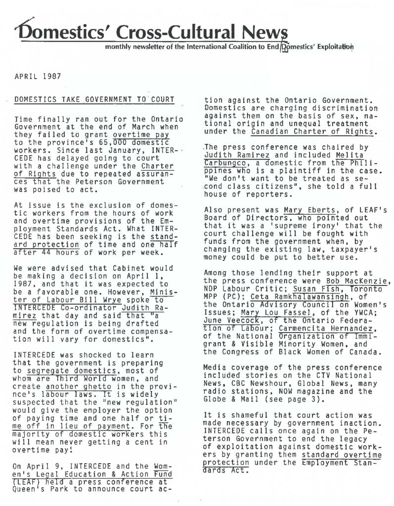thumbnail of Domestics’ Cross-Cultural News – April 1987