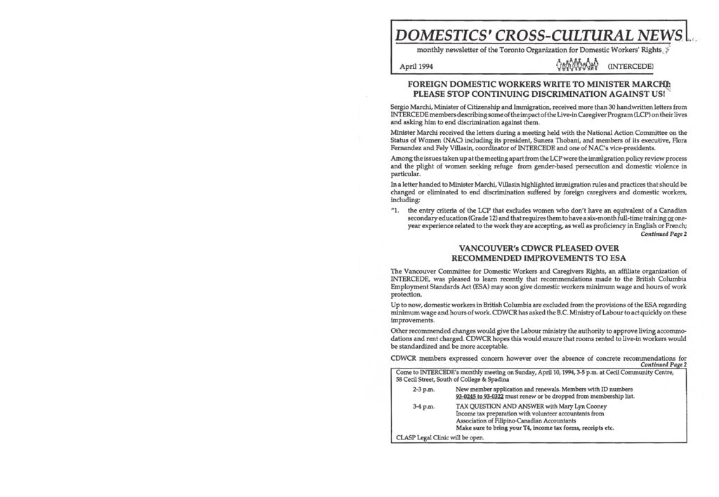 thumbnail of Domestics’ Cross-Cultural News – April 1994