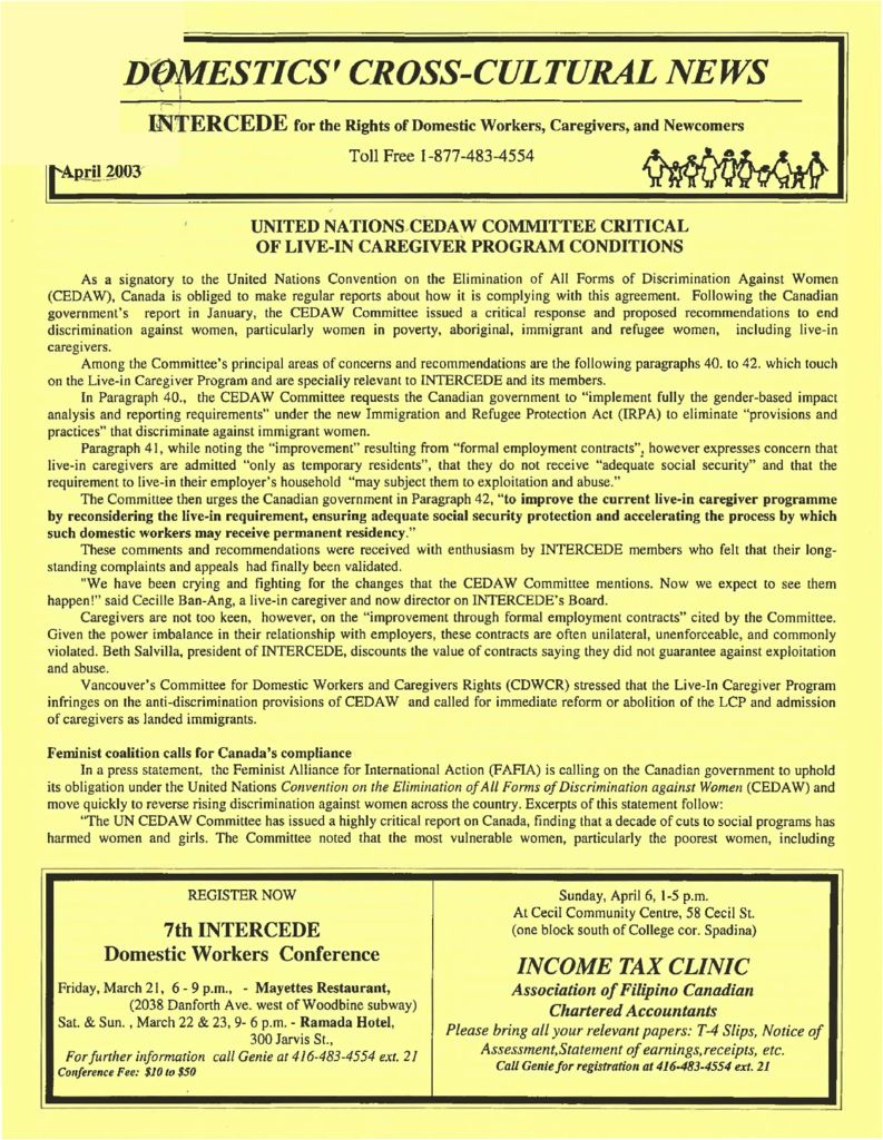 thumbnail of Domestics’ Cross-Cultural News – April 2003
