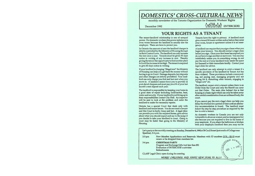 thumbnail of Domestics’ Cross-Cultural News – December 1992