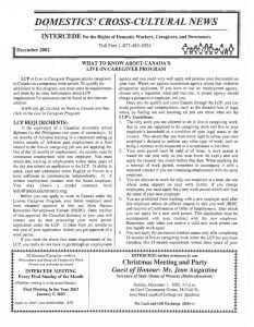 thumbnail of Domestics’ Cross-Cultural News – December 2002