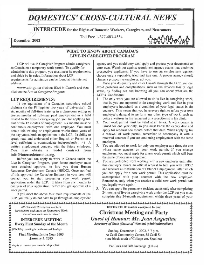thumbnail of Domestics’ Cross-Cultural News – December 2002