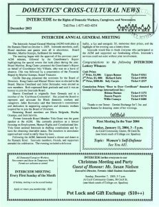 thumbnail of Domestics’ Cross-Cultural News – December 2003