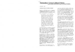 thumbnail of Domestics’ Cross-Cultural News – February 1987