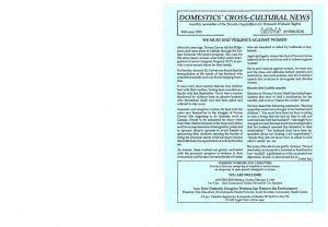 thumbnail of Domestics’ Cross-Cultural News – February 1995