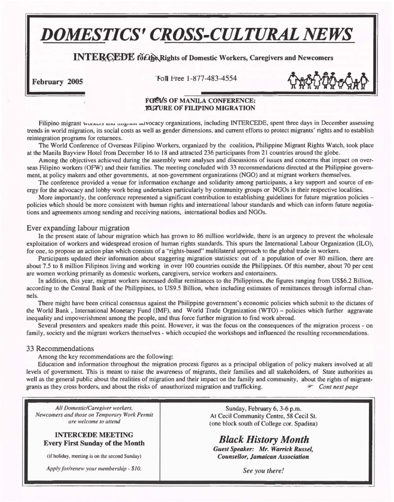 thumbnail of Domestics’ Cross-Cultural News – February 2005