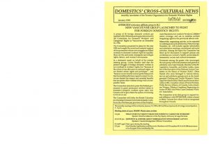 thumbnail of Domestics’ Cross-Cultural News – January 1993