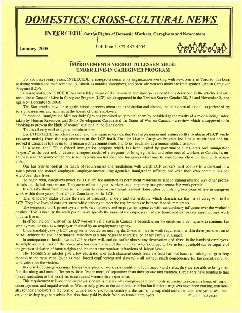 thumbnail of Domestics’ Cross-Cultural News – January 2005