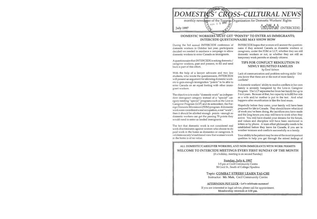 thumbnail of Domestics’ Cross-Cultural News – July 1997