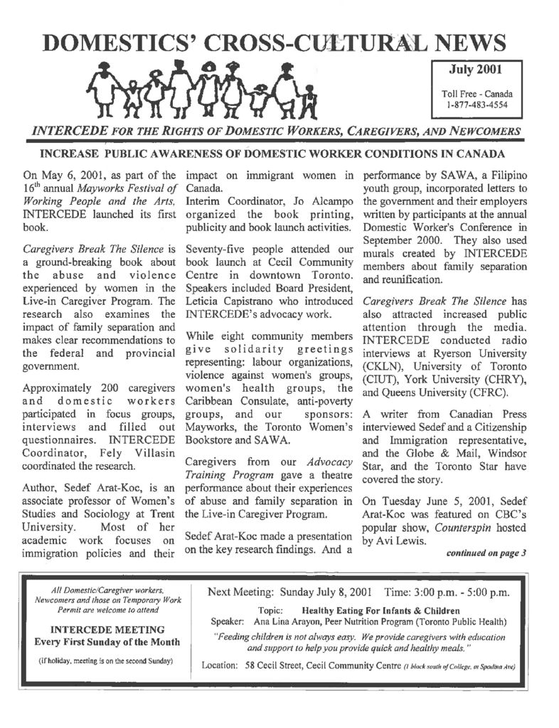 thumbnail of Domestics’ Cross-Cultural News – July 2001