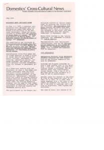 thumbnail of Domestics’ Cross-Cultural News – June 1985