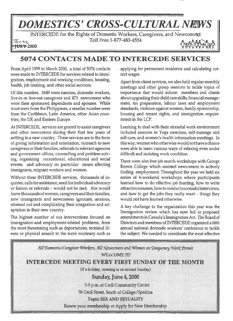 thumbnail of Domestics’ Cross-Cultural News – June 2000