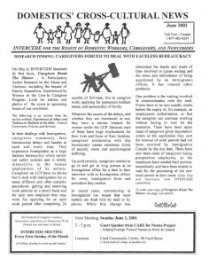 thumbnail of Domestics’ Cross-Cultural News – June 2001