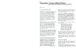 thumbnail of Domestics’ Cross-Cultural News – March 1987