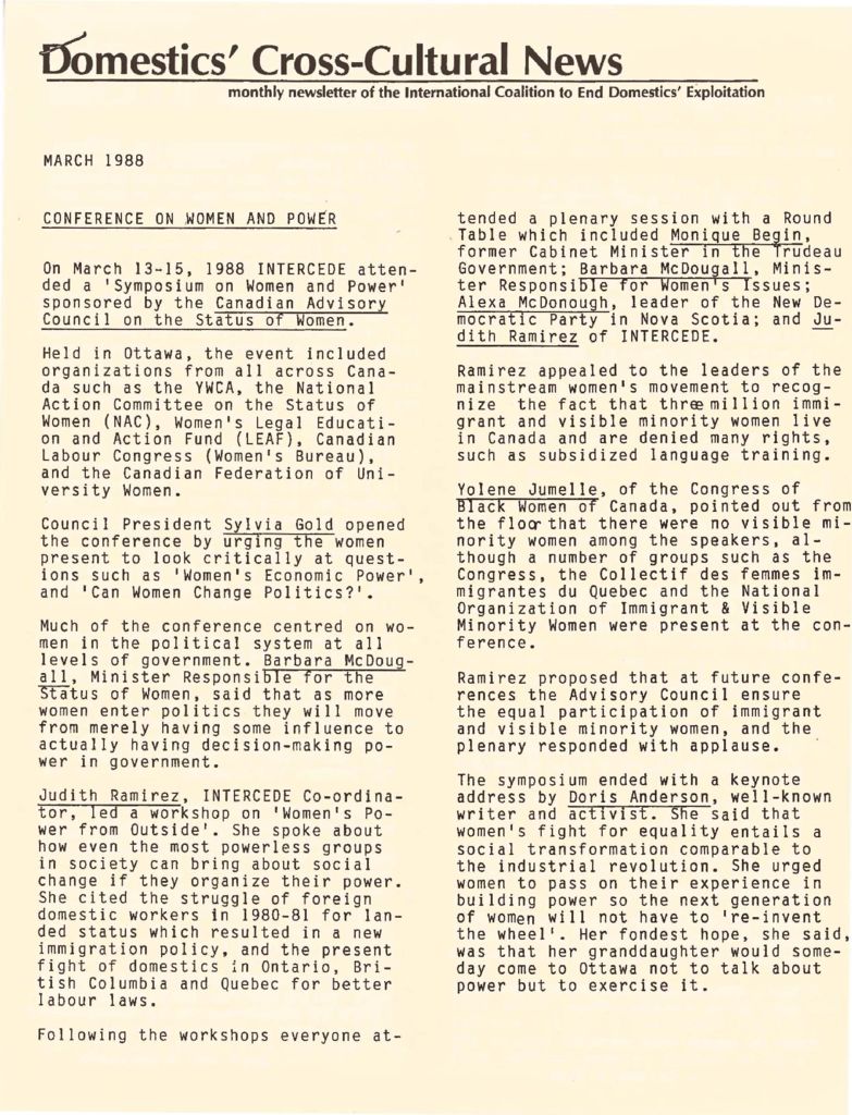 thumbnail of Domestics’ Cross-Cultural News – March 1988