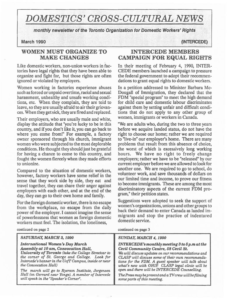 thumbnail of Domestics’ Cross-Cultural News – March 1990
