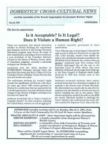 thumbnail of Domestics’ Cross-Cultural News – March 1991