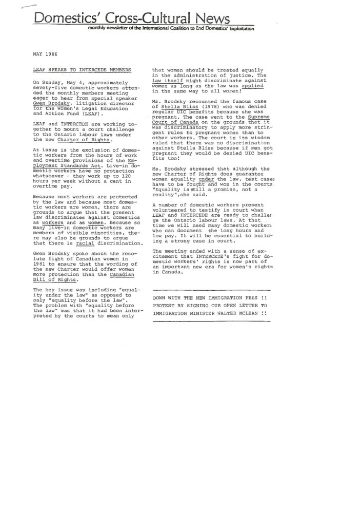 thumbnail of Domestics’ Cross-Cultural News – May 1986