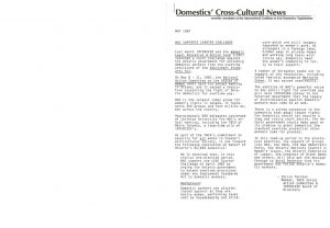 thumbnail of Domestics’ Cross-Cultural News – May 1987