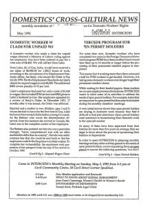 thumbnail of Domestics’ Cross-Cultural News – May 1992