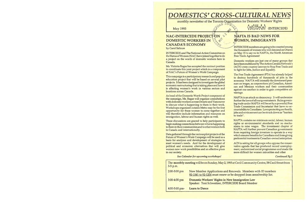 thumbnail of Domestics’ Cross-Cultural News – May 1993