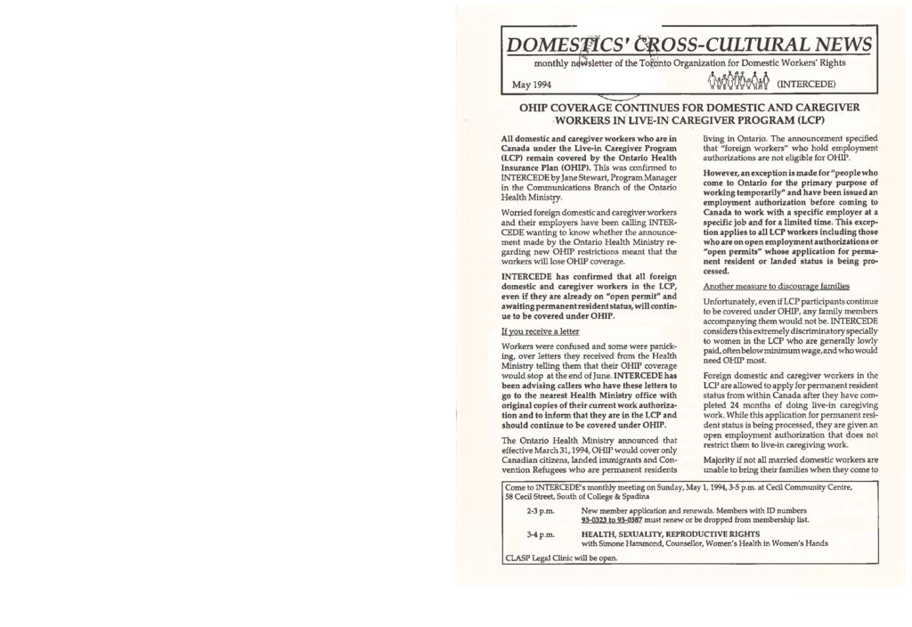 thumbnail of Domestics’ Cross-Cultural News – May 1994