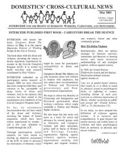 thumbnail of Domestics’ Cross-Cultural News – May 2001