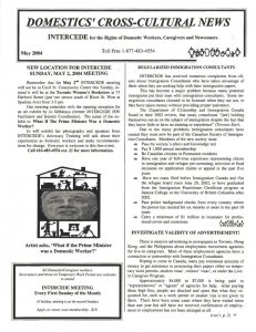 thumbnail of Domestics’ Cross-Cultural News – May 2004