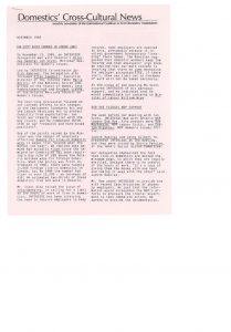 thumbnail of Domestics’ Cross-Cultural News – November 1985