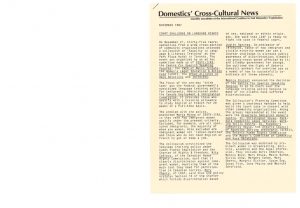 thumbnail of Domestics’ Cross-Cultural News – November 1987