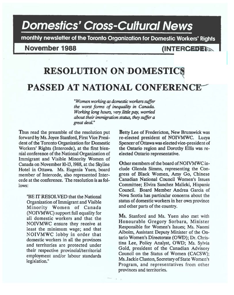 thumbnail of Domestics’ Cross-Cultural News – November 1988