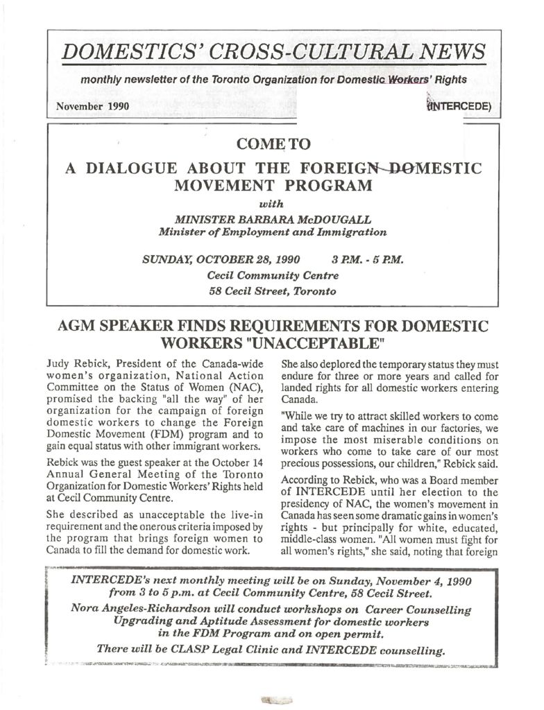 thumbnail of Domestics’ Cross-Cultural News – November 1990