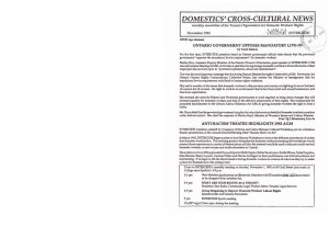 thumbnail of Domestics’ Cross-Cultural News – November 1992