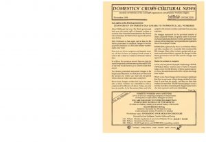 thumbnail of Domestics’ Cross-Cultural News – November 1996