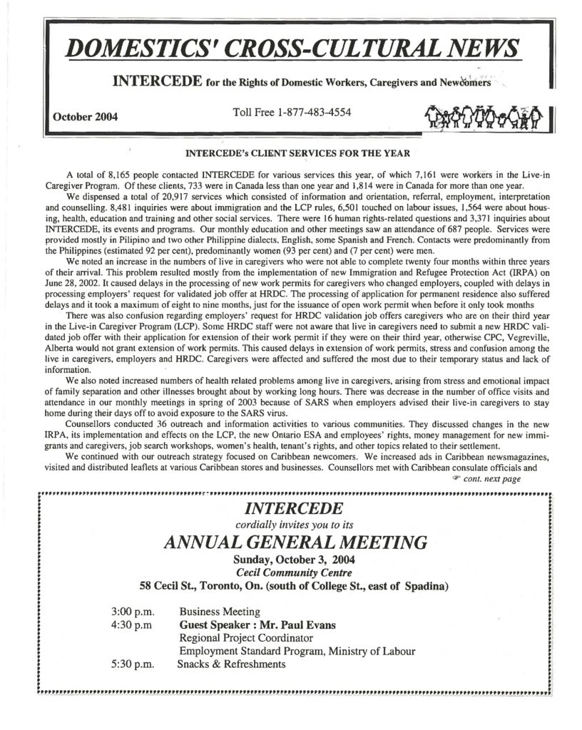 thumbnail of Domestics’ Cross-Cultural News – October 2004