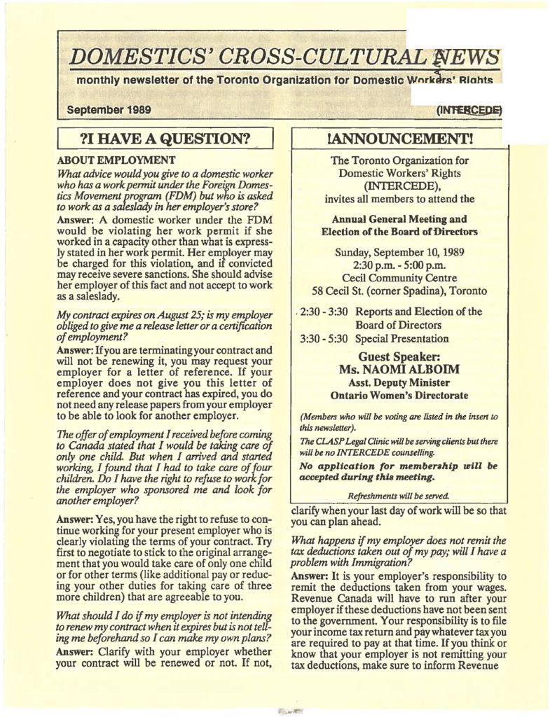 thumbnail of Domestics’ Cross-Cultural News – September 1989