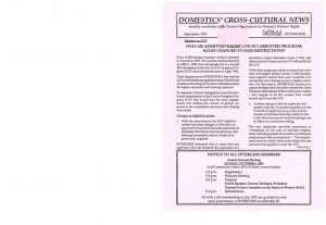 thumbnail of Domestics’ Cross-Cultural News – September 1993