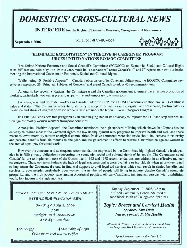 thumbnail of Domestics’ Cross-Cultural News – September 2006
