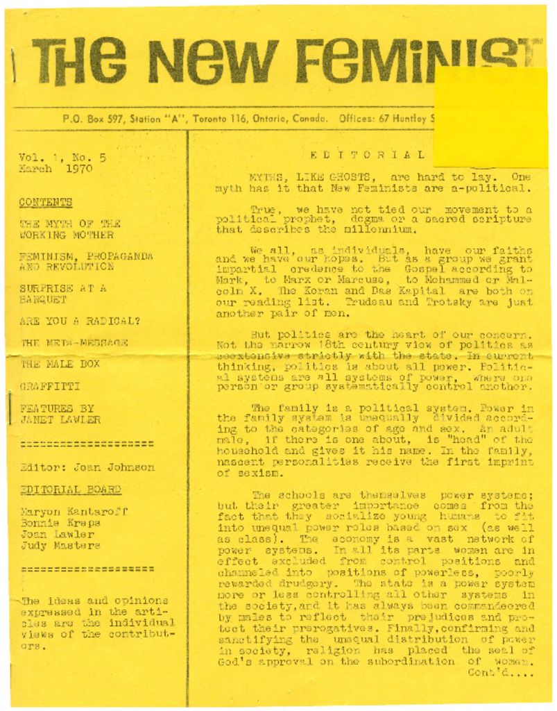thumbnail of TheNewFeminist-01-05-March-1970