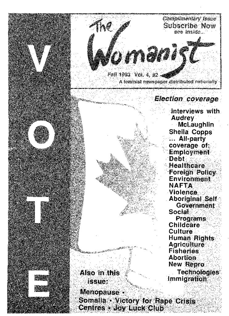 thumbnail of The Womanist – Vol. 4, Issue 2 – Fall 1993