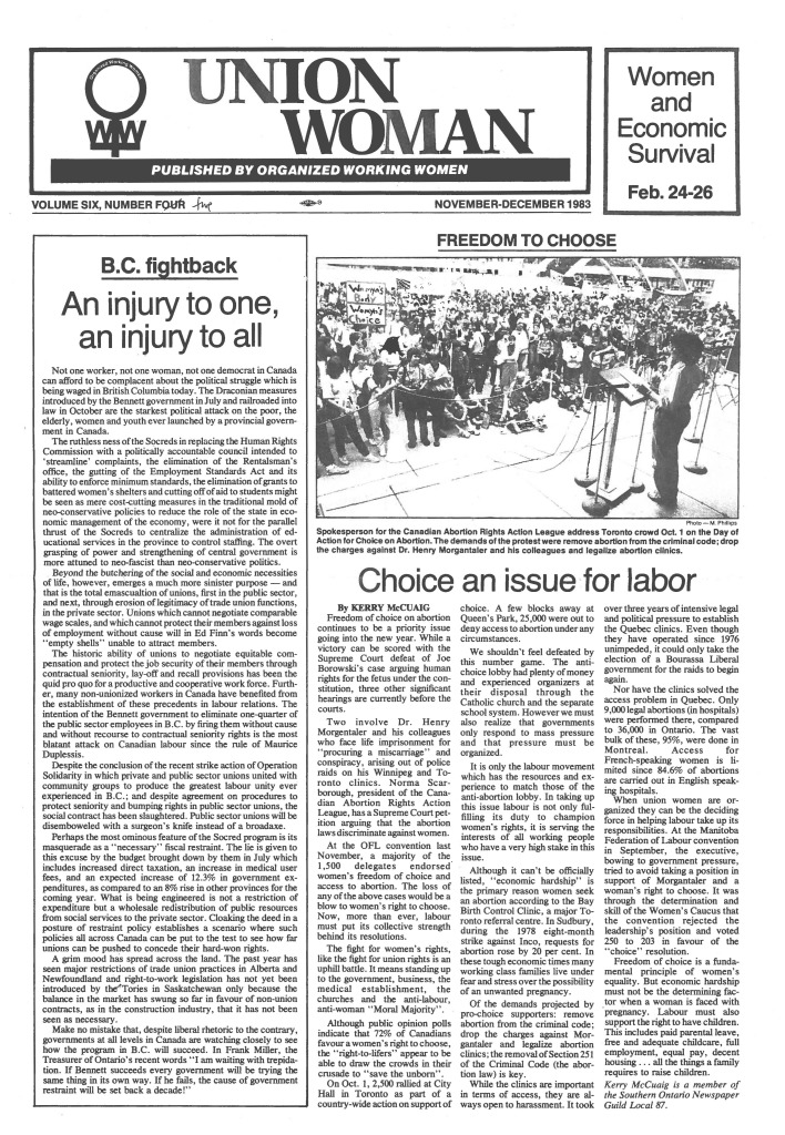 thumbnail of Union Woman – Vol. 6, No. 5 – November-December 1983