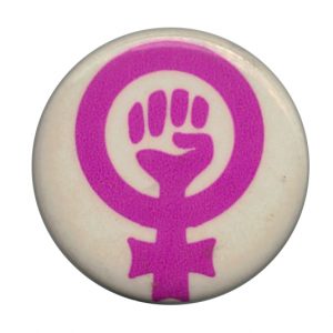 The clenched, raised fist combined with a Venus symbol represents Feminism. It is an iconic symbol of the women's liberation movement.