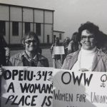 Executive Member Joyce Rosenthal joins Women's Solidarity Action organized for Fleck women striking for first contract.