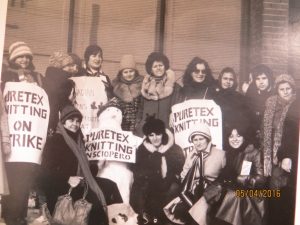 This 1978 photo of striking workers at Puretex Knitting was part of the Organized Working Women Archives. OWW held solidarity pickets and actions in support of these striking women seeking better working conditions and pay.