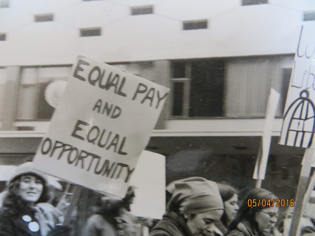 This undated photo from the Organized Working Women Archives (City of Toronto) was taken at a Toronto International Women's Day March.