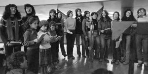 The Red Berets at Toronto City Hall on International Women's Day, March 7, 1981. Photograph by Wally Seccombe.